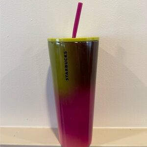 STARBUCKS Cup Venti Stainless Steel Berry Gradient Tumbler Straw Pink2022